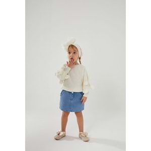 Açık Kot Mavi Lastikli Bel Mini Kot Etek - BEBE MAVİ - 2-3 YAŞ - ST00302-BEBE MAVİ-2-3 YAŞ