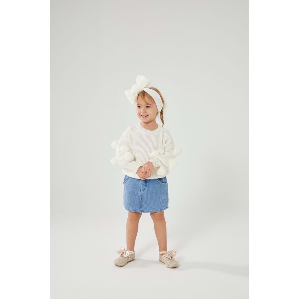 Açık Kot Mavi Lastikli Bel Mini Kot Etek - BEBE MAVİ - 2-3 YAŞ - ST00302-BEBE MAVİ-2-3 YAŞ