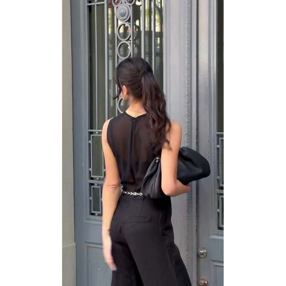 Tasarım Tulum Kendinden Büstiyer Detaylı Üst Transparan