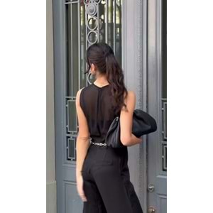 Tasarım Tulum Kendinden Büstiyer Detaylı Üst Transparan