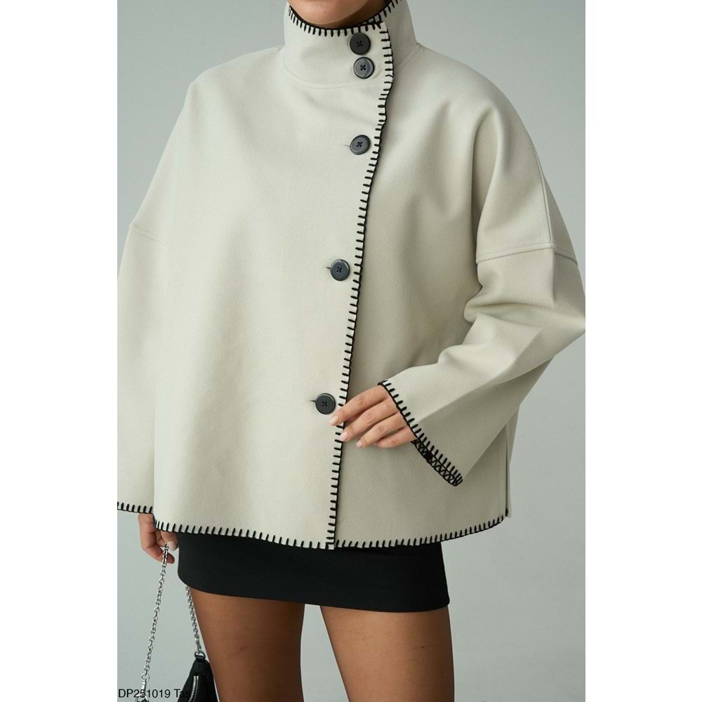 Dikiş Detaylı Tasarım Panço Standart Beden