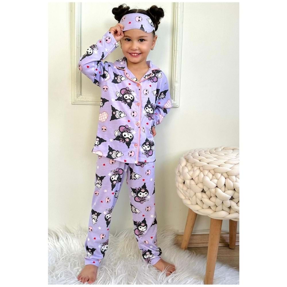 Kız Çocuk Mor - Lila Renk Pijama Takımı - MOR - 4-5 YAŞ - ST00662-13678