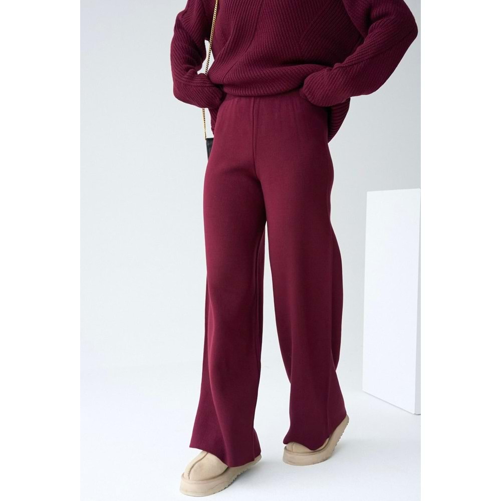 Rahat Kesim Bordo Renk Triko Pantolon