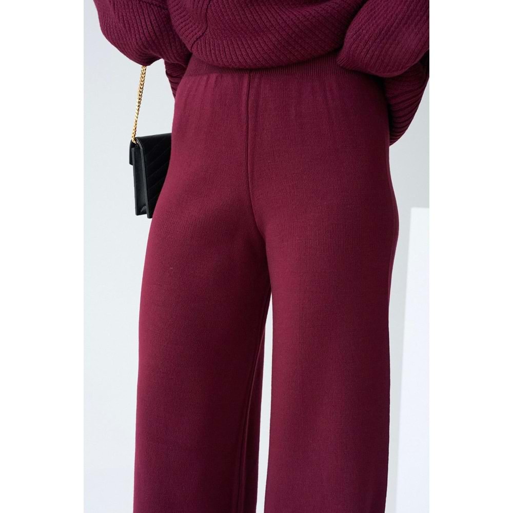 Rahat Kesim Bordo Renk Triko Pantolon