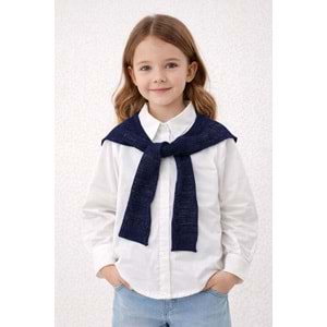 Kız Çocuk Tasarım Gömlek Triko Hırka Bağlama Detay - 3-4 YAŞ