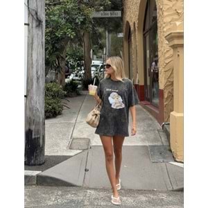 2026 Manifest Mood Tasarım Yıkamalı T-Shirt