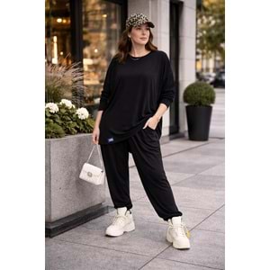 Ibeeka Urban Retro Oversize Şalvar Takım – Siyah - SİYAH - STANDART