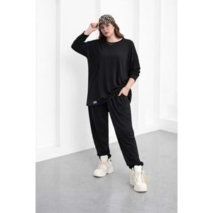 Ibeeka Urban Retro Oversize Şalvar Takım – Siyah - SİYAH - STANDART