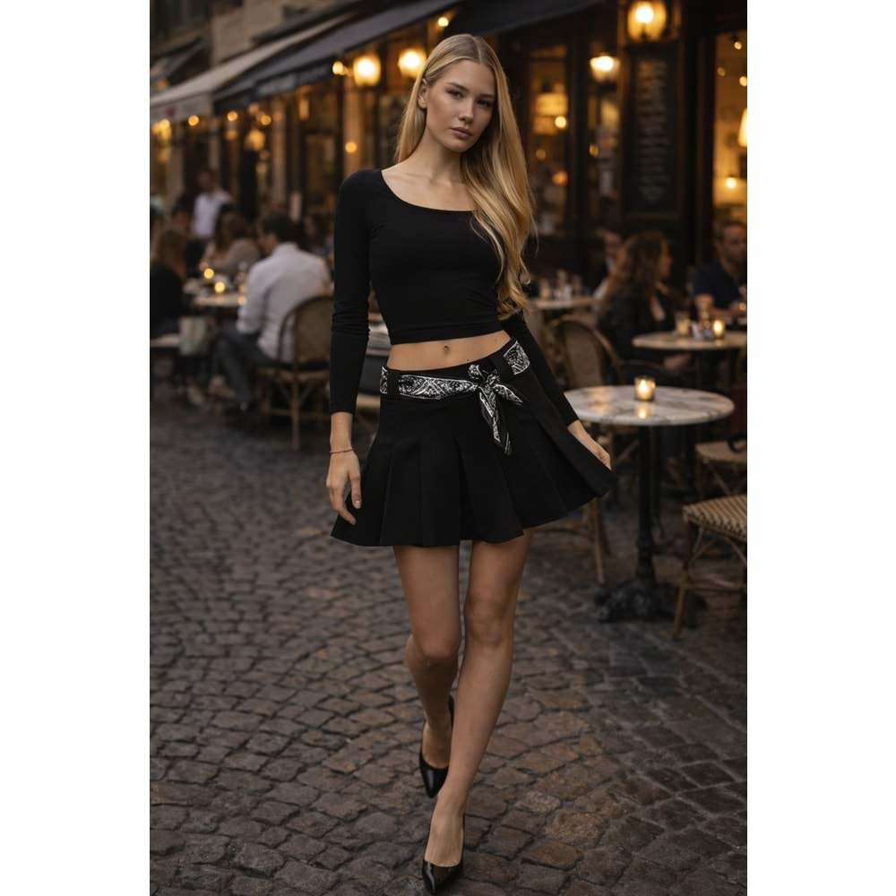 Amalfi Breeze Siyah Maxi Etek – Lastik Bel, Akışkan Yazlık Model - SİYAH - L