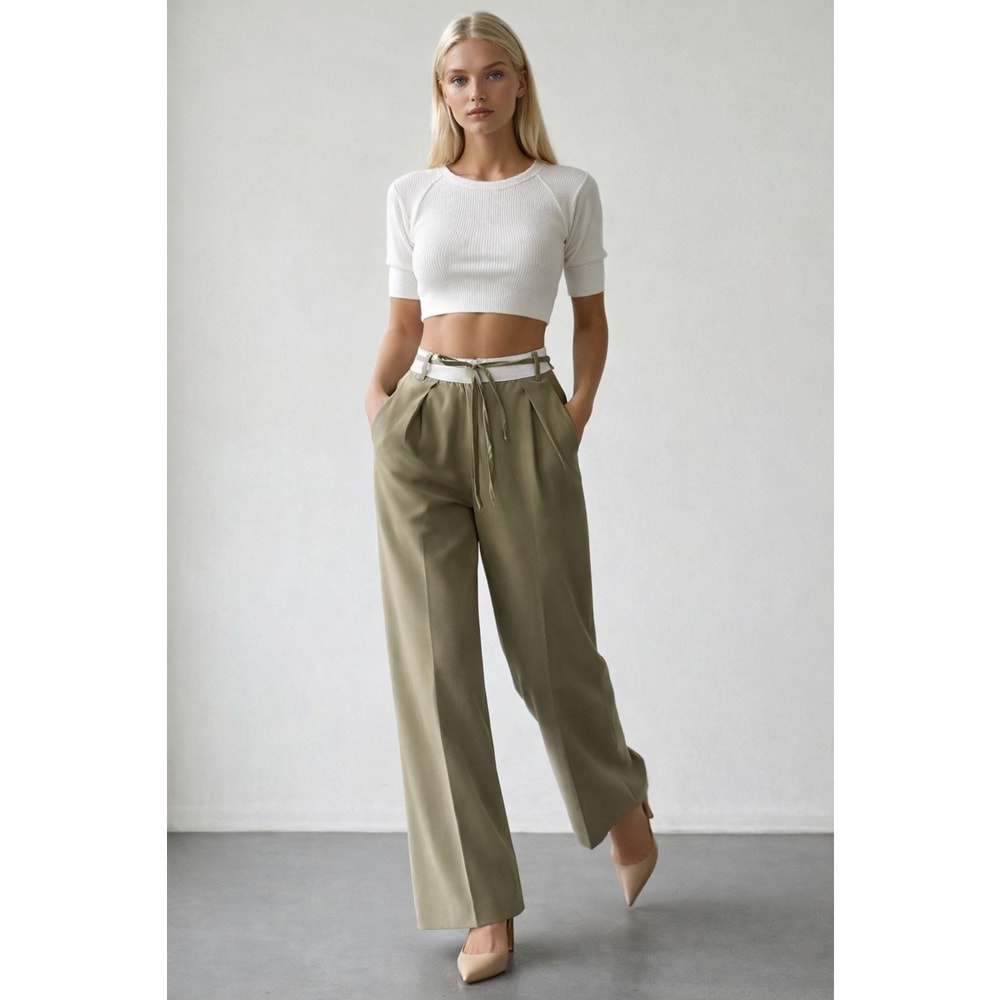 Street Couture Antrasit - Haki - Siyah Palazzo Pantolon