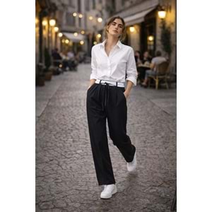 Street Couture Antrasit - Haki - Siyah Palazzo Pantolon - SİYAH - L