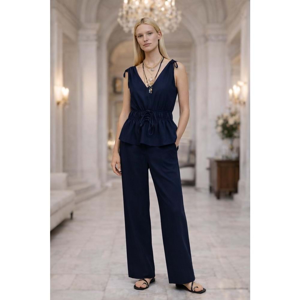 Minimal Elegance Lacivert Pantolon Takım - LACİVERT - L