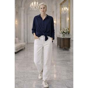 Signature - Bağlama Detay Görünüm Lacivert Renk Gömlek - LACİVERT - L