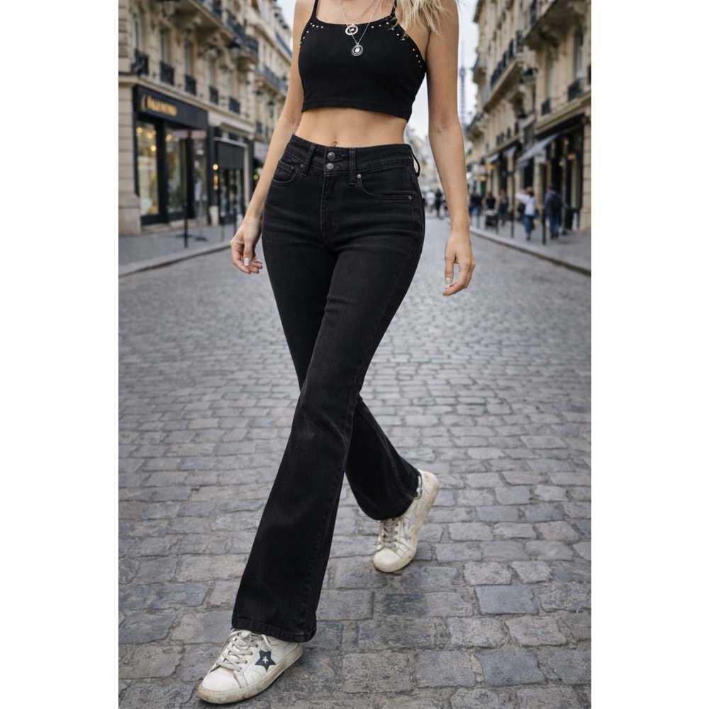 Midnight Black Flare Denim - Kot Pantolon - SİYAH - 34