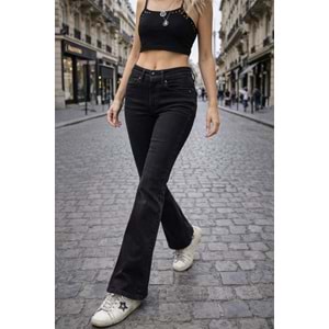 Midnight Black Flare Denim - Kot Pantolon - SİYAH - 34
