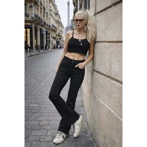 Midnight Black Flare Denim - Kot Pantolon - SİYAH - 34