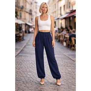 Roma Soft Tencel Jogger Kumaş Pantolon - LACİVERT - L