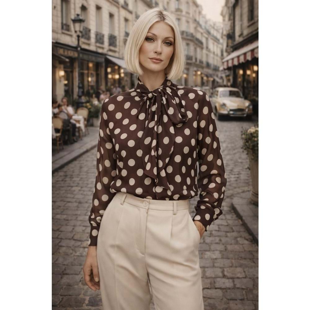 Vintage Paris Puantiye Bluz Coco Pois