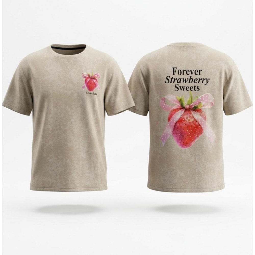 Forever Strawberry Kız Çocuk T-Shirt - TAŞ - 11 YAŞ