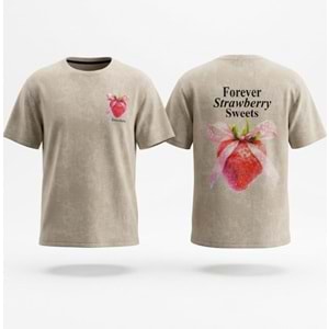 Forever Strawberry Kız Çocuk T-Shirt - TAŞ - 11 YAŞ