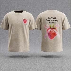 Forever Strawberry Kız Çocuk T-Shirt - TAŞ - 11 YAŞ