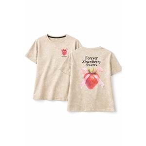 Forever Strawberry Kız Çocuk T-Shirt - TAŞ - 11 YAŞ