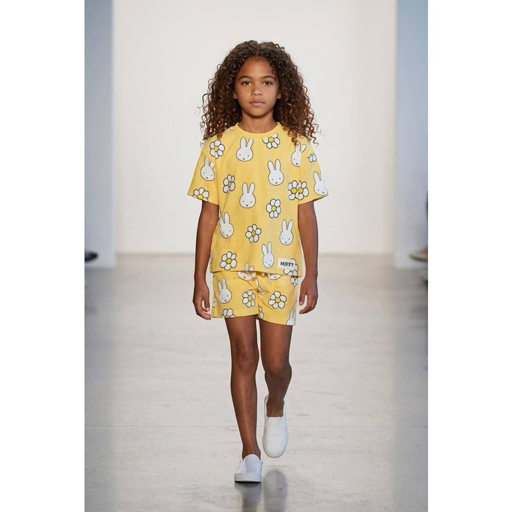 Kız Çocuk Sunny Mood Summer Bunny Set Tavşan - Papatya Desen - SARI - 2-3 YAŞ