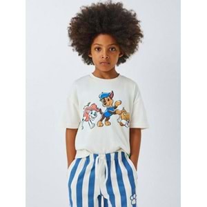 Erkek Çocuk Sevimli Köpekler Baskılı Alt Üst Takım T-Shirt - Şort - AÇIK MAVİ - 2-3 YAŞ