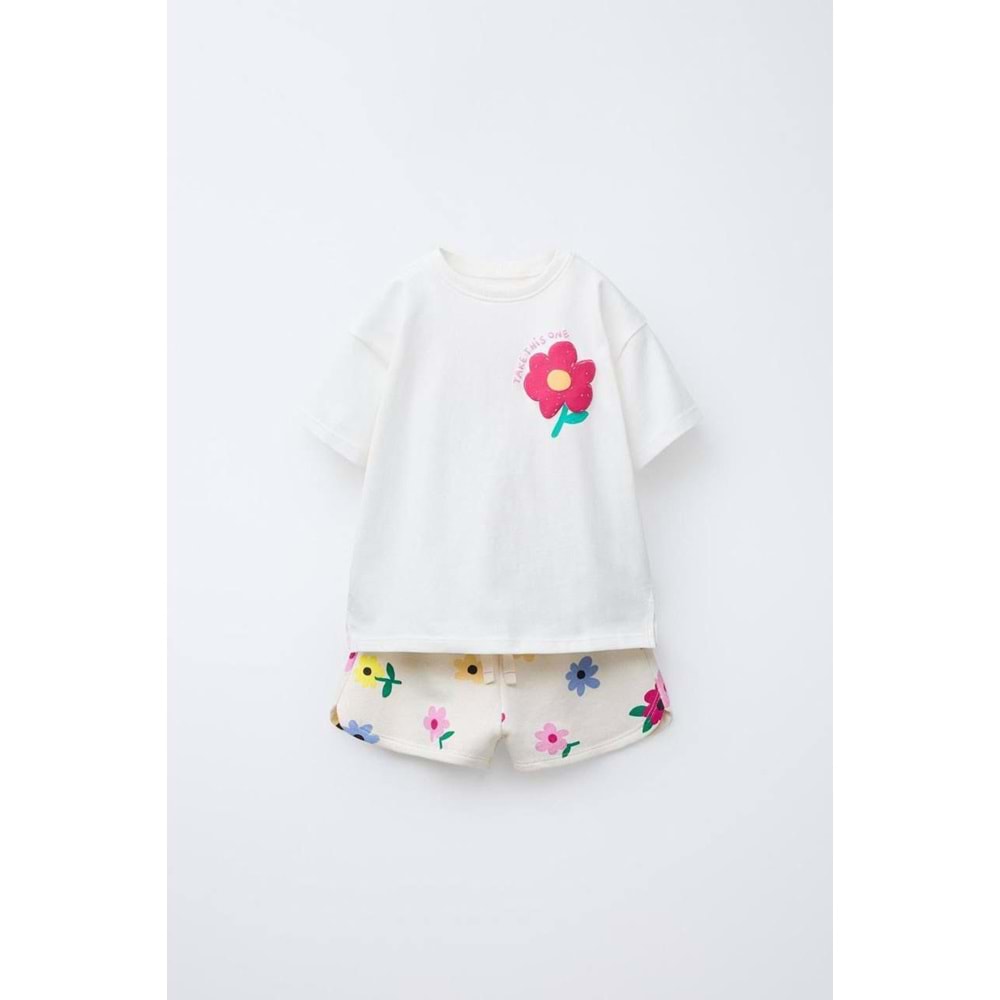 Bloomy Garden Şortlu Kız Çocuk Alt Üst Takım - ÇOK RENKLİ - 2-3 YAŞ