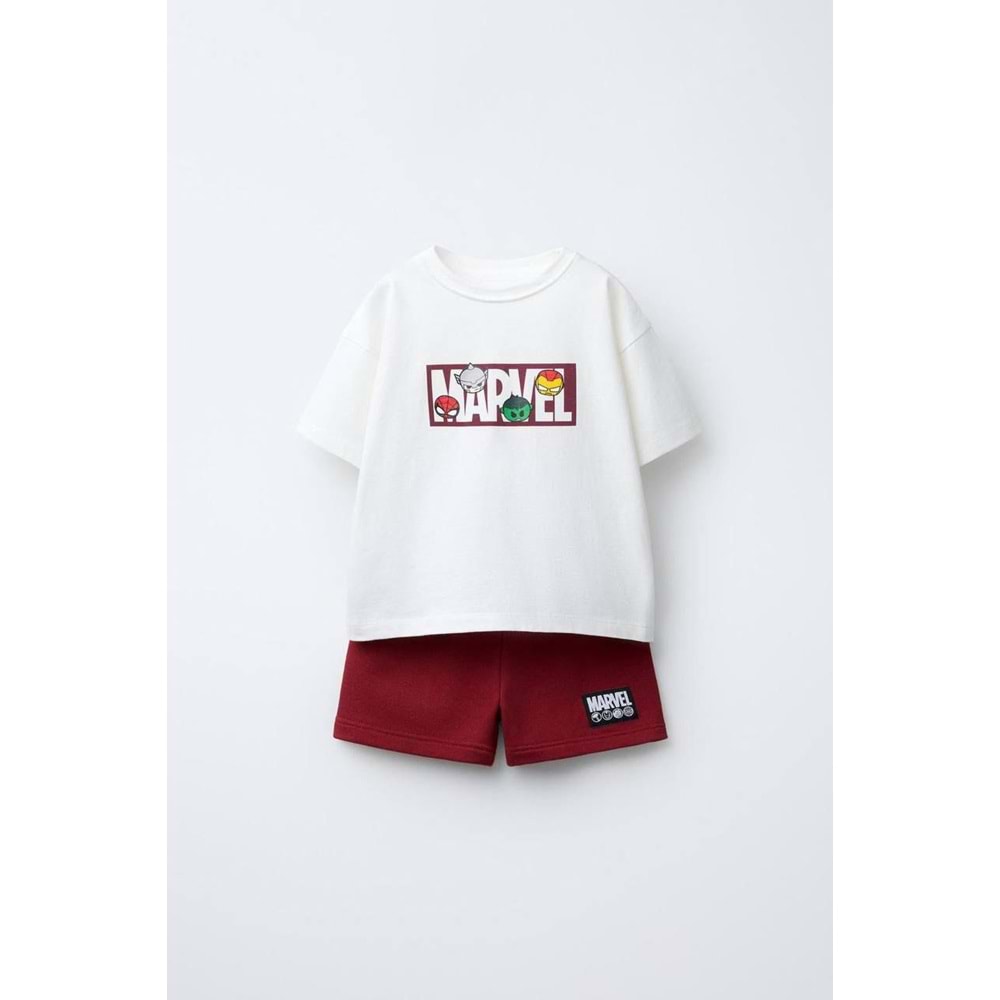 Erkek Çocuk Alt Üst Takım Baskı Desen - BORDO - 2-3 YAŞ