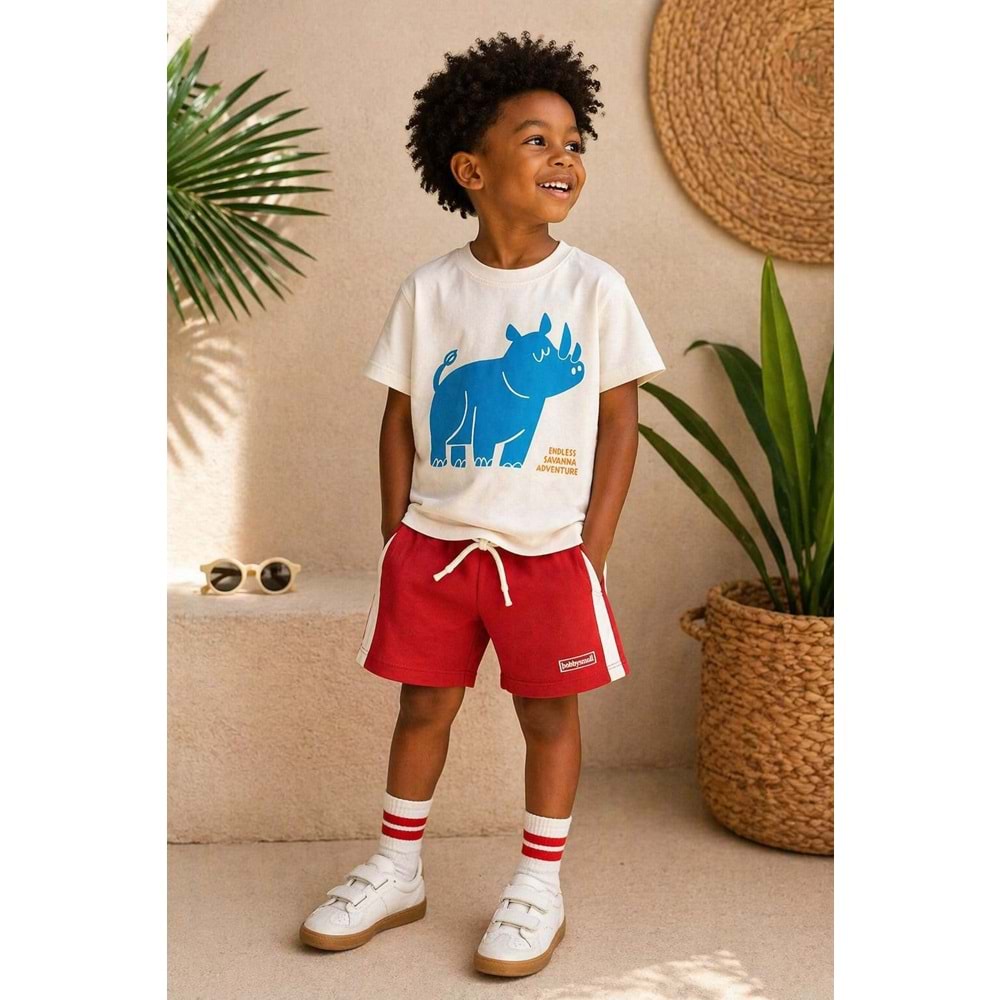 Wild Rhino Savanna Yazlık Alt Üst Takım Yeni Sezon - KIRMIZI - 2-3 YAŞ