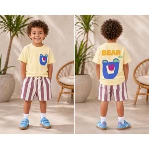 Splash Summer Set Yeni Sezon Unisex Soft Sarı Alt Üst Takım - SARI - 5-6 YAŞ