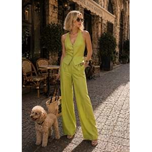Lime Verde Aura Takım Yelek Pantolon Set - YEŞİL - L - ST01129-YEŞİL-L