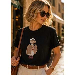 Saint King Teddy Cauture Tee T-Shirt - SİYAH - L - ST01132-SİYAH-L