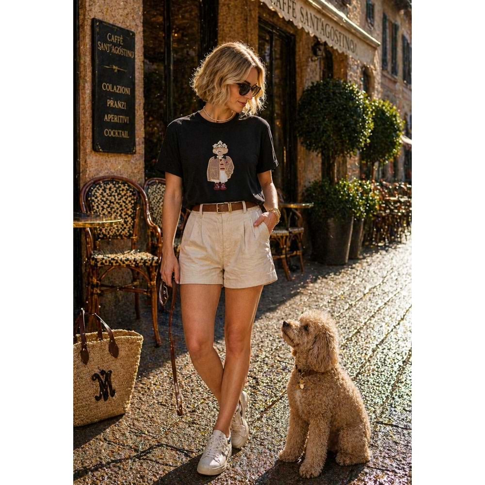 Saint King Teddy Cauture Tee T-Shirt - SİYAH - L - ST01132-SİYAH-L