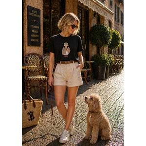 Saint King Teddy Cauture Tee T-Shirt - SİYAH - L - ST01132-SİYAH-L