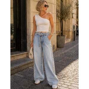 Sunlight Glow Boho Saçak Bel Detay Fringe Jean - KOT MAVİ - 34 - ST01144-KOT MAVİ-34