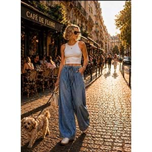 Sunlight Blonde Denim Geniş Kesim Pantolon