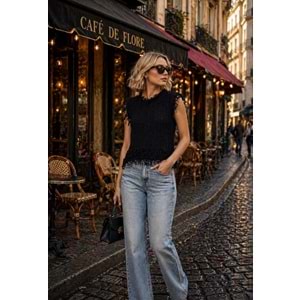 Fringe Signature Premium Triko Süveter Yeni Sezon - SİYAH - STANDART - ST01197-SİYAH-STANDART