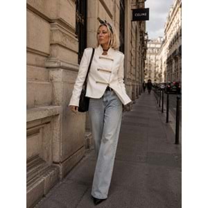 Luxury Couture Gold Detaylı Blazer Ceket