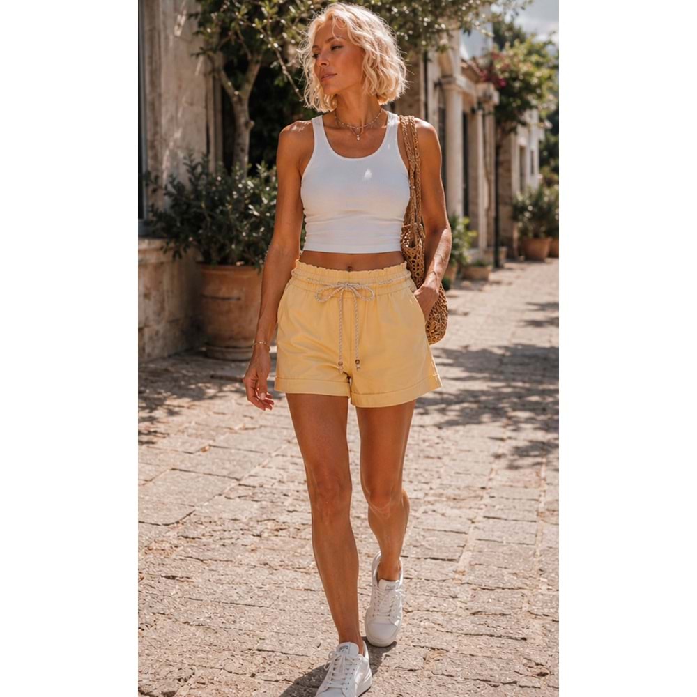 Ibeeka - Marbella Halat Kemer Detaylı Marin Şort